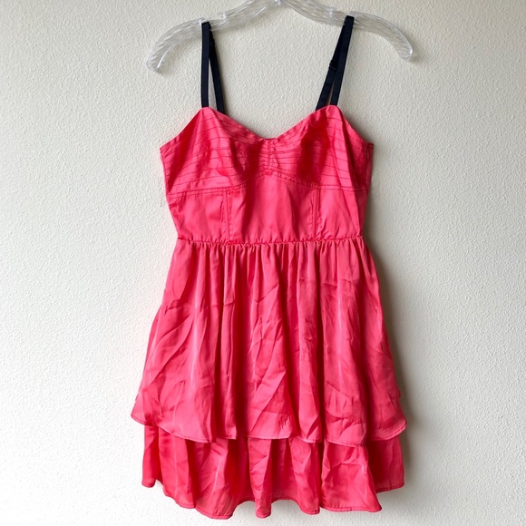 Bright Coral party mini dress, GO International, 5